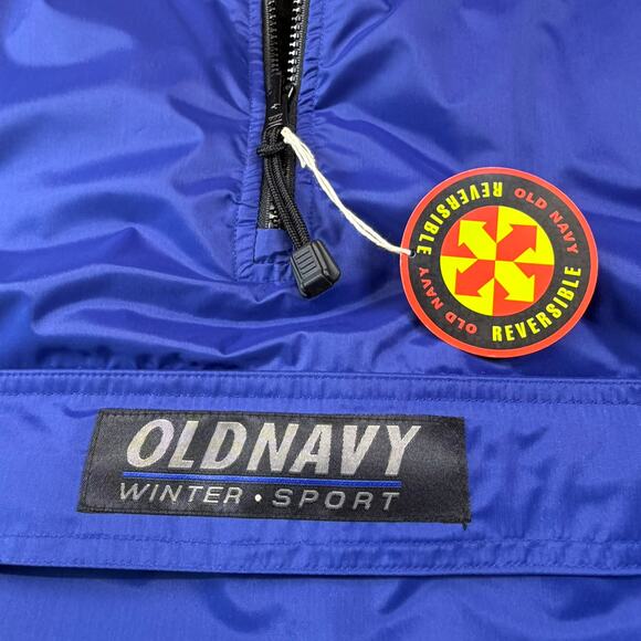 Vintage Old Navy Reversible Blue to Black 1/4 Zip Ski Snow Jacket Size Large - Picture 9 of 13